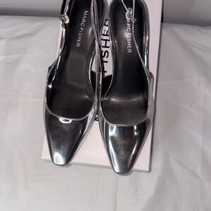 Marc Fisher Metallic Silver Heels